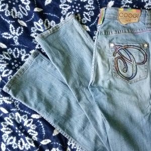 COOGI Light Wash Embellished Jeans